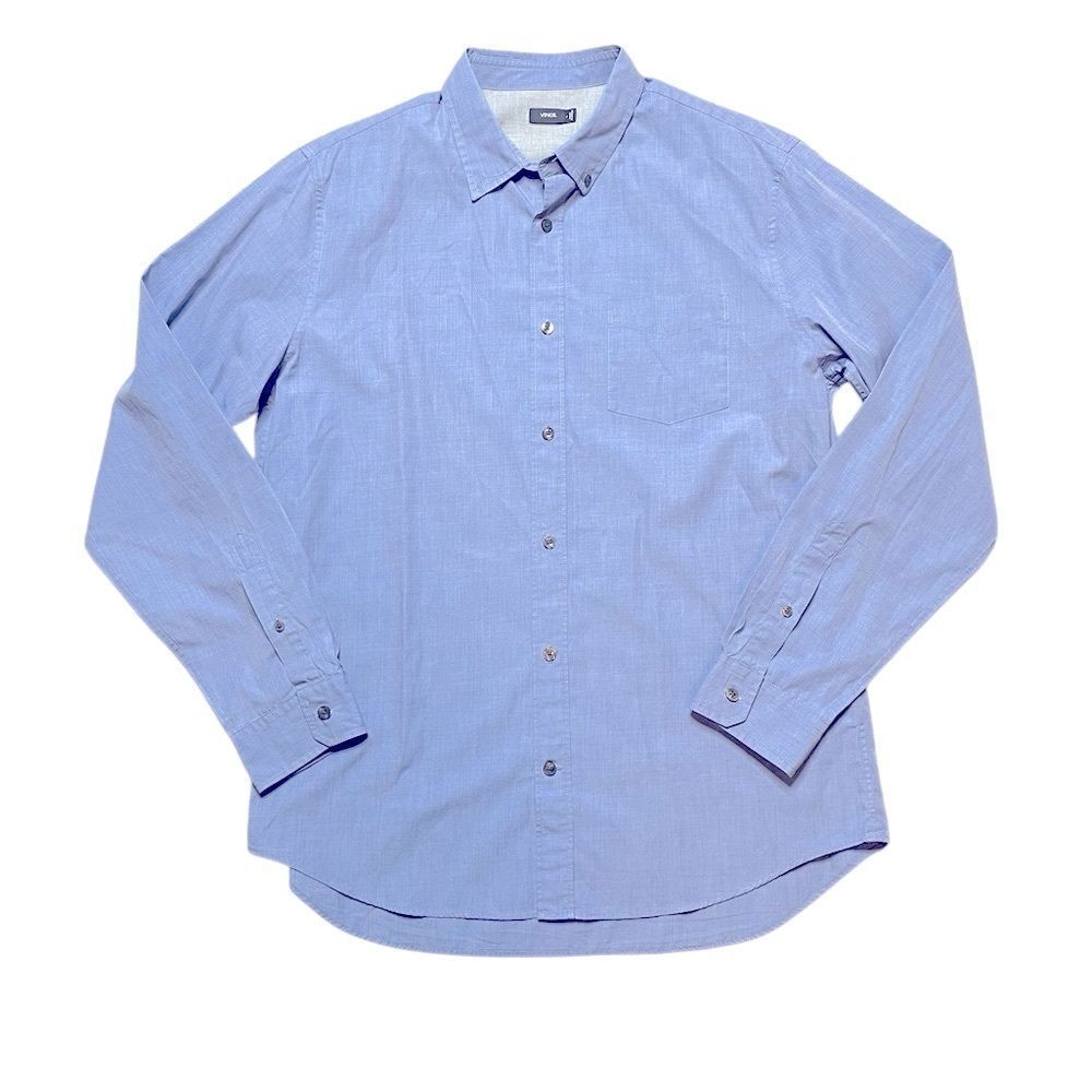VINCE Long Sleeve Button Down Shirt Chambray Blue Size Large